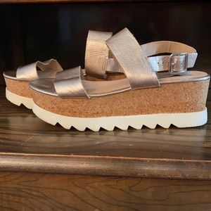 Rose Gold platform sandal